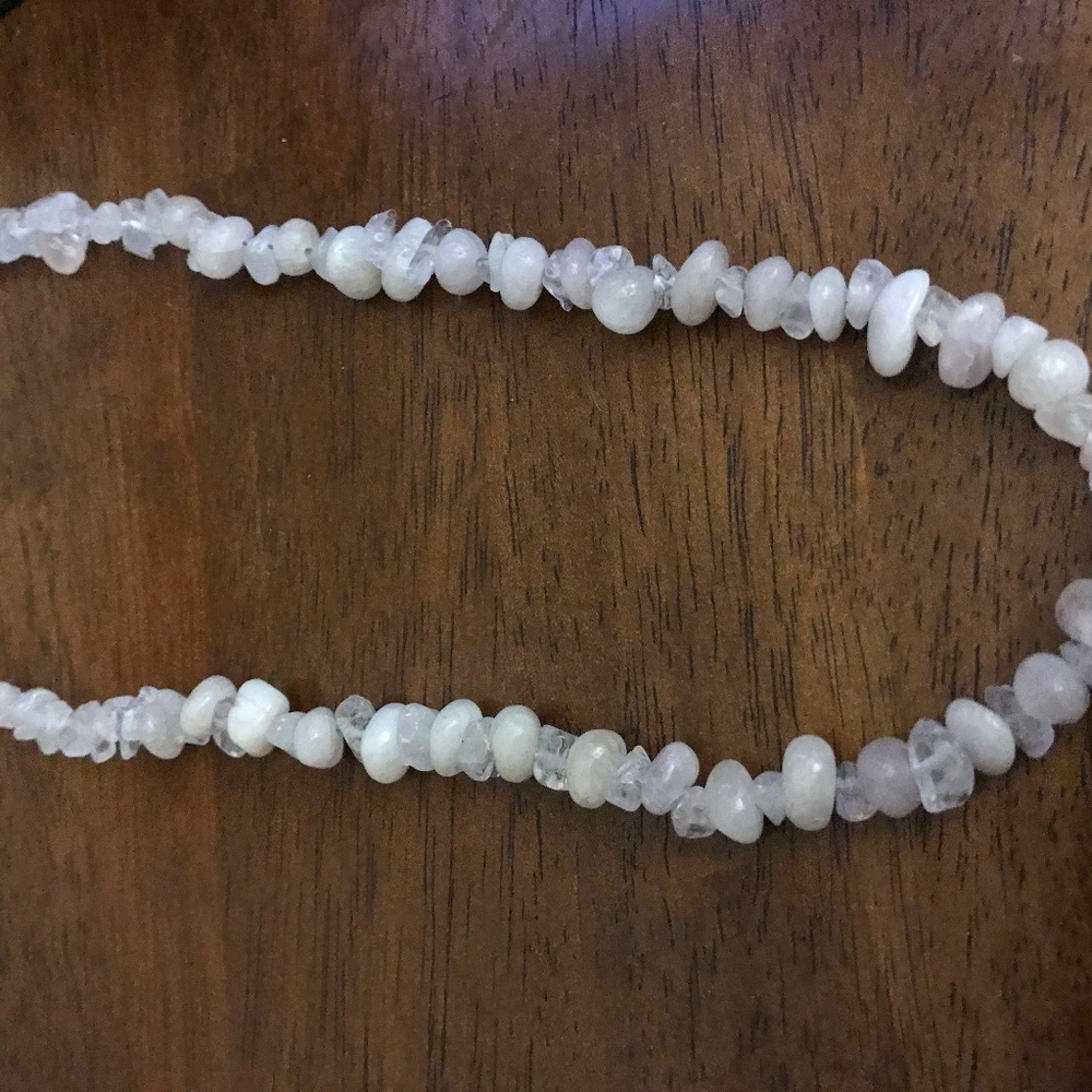 Genuine quartz beaded necklace